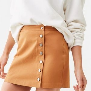 Tan/Light Pink Suede Mini Skirt